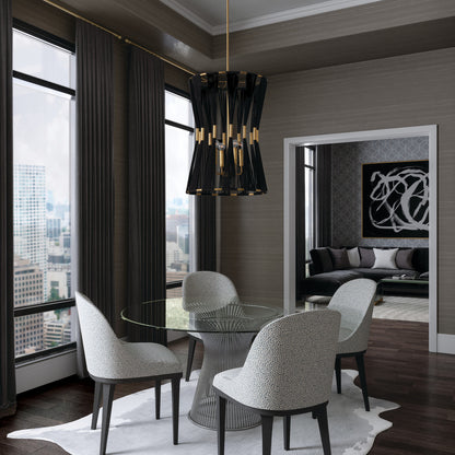 Capital Bianca Pendant Black Rope and Patinaed Brass