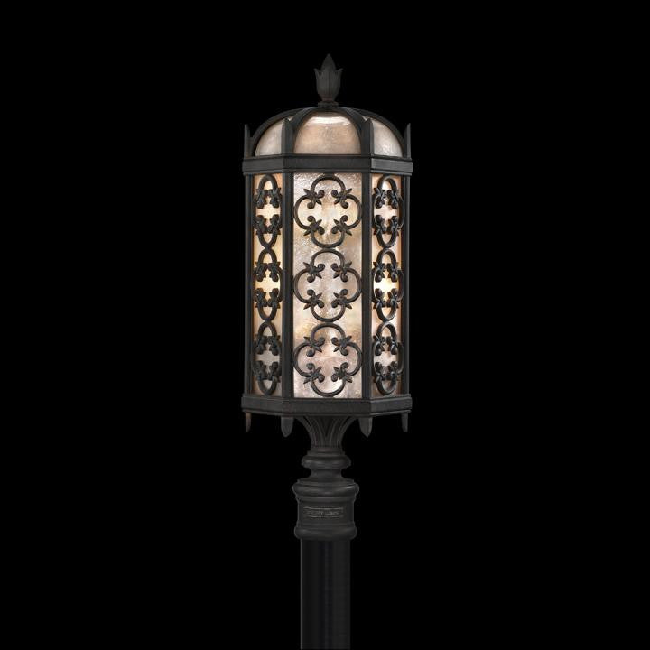 Fine Art Handcrafted Lighting Costa del Sol Outdoor Post Mount Marbella Wrought Iron