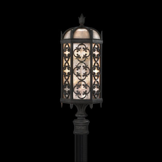Fine Art Handcrafted Lighting Costa del Sol Outdoor Post Mount Marbella Wrought Iron