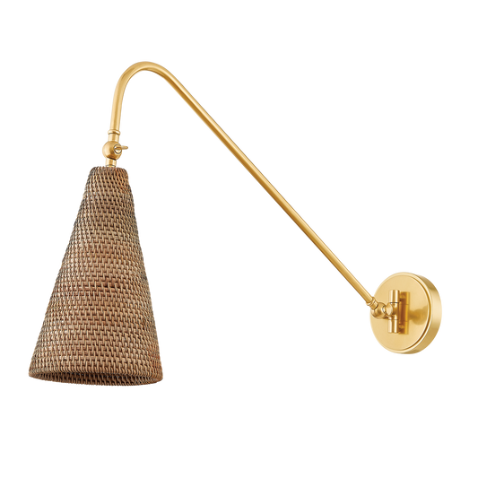 Hudson Valley Averack Plug-In Wall Sconce Aged Brass