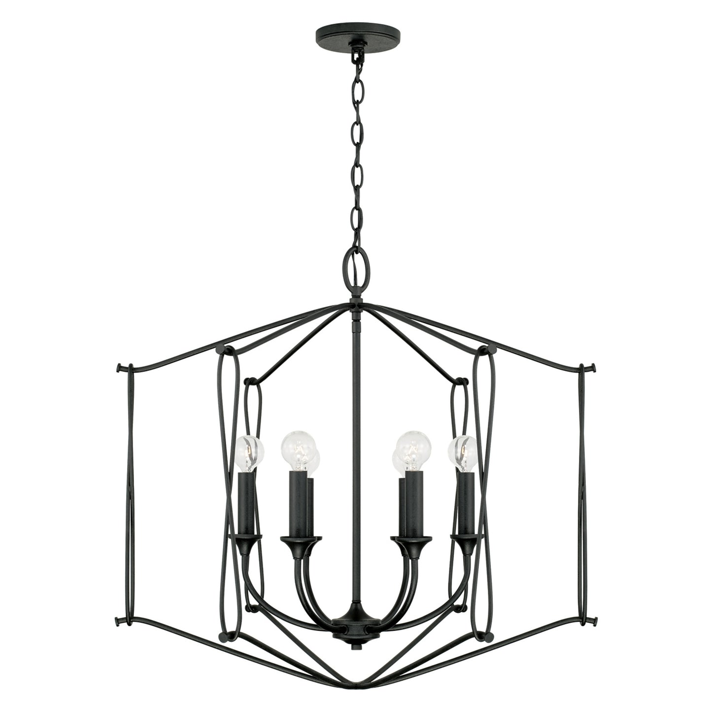 Capital Bentley 6-Light Pendant in Black Iron