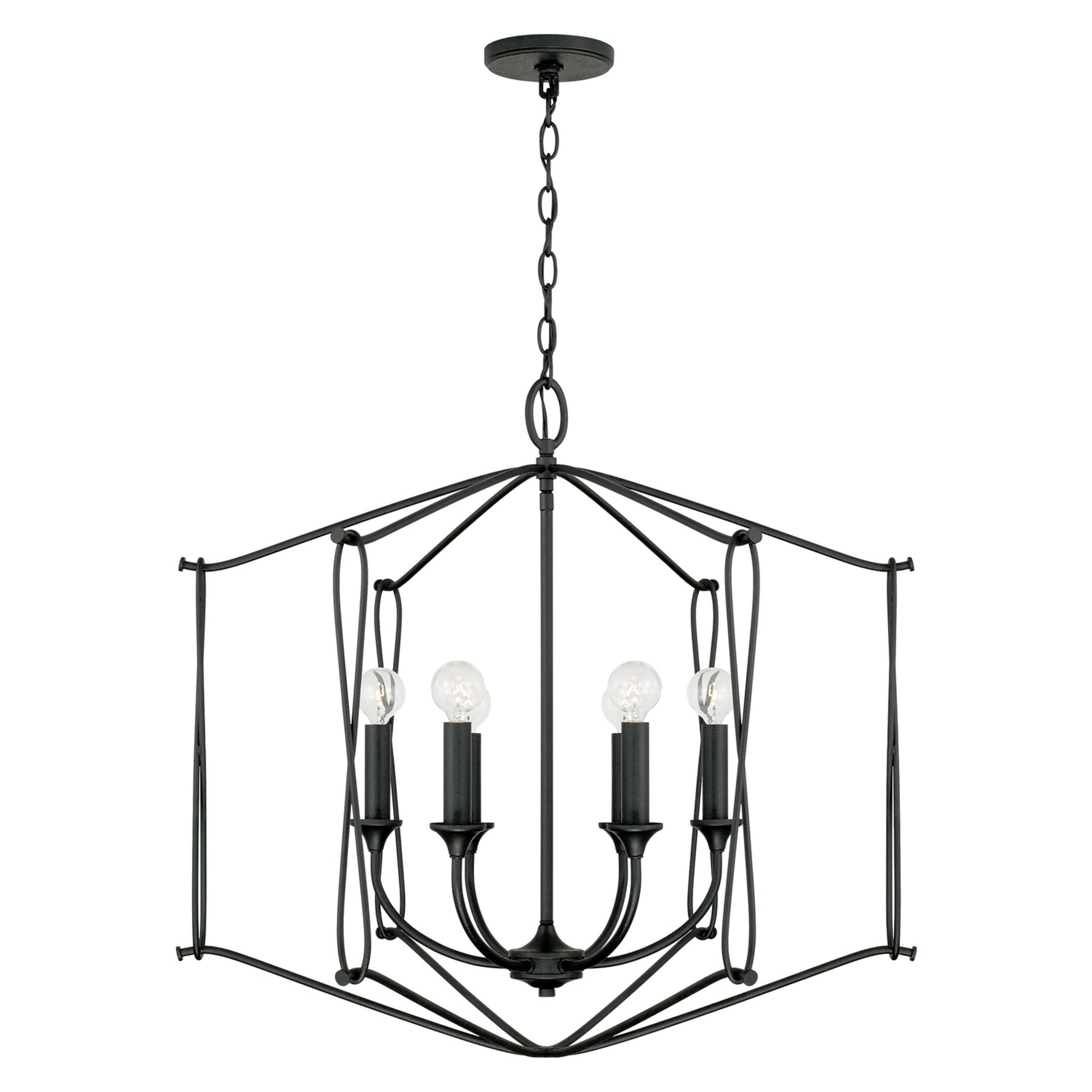 Capital Bentley 6-Light Pendant in Black Iron