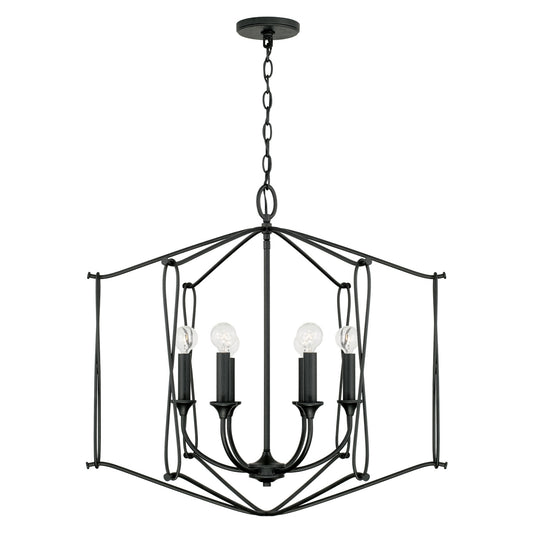 Capital Bentley 6-Light Pendant in Black Iron
