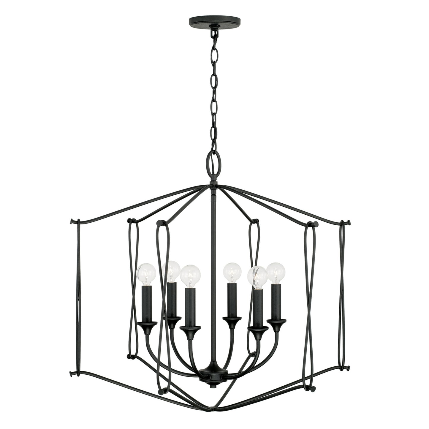 Capital Bentley 6-Light Pendant in Black Iron