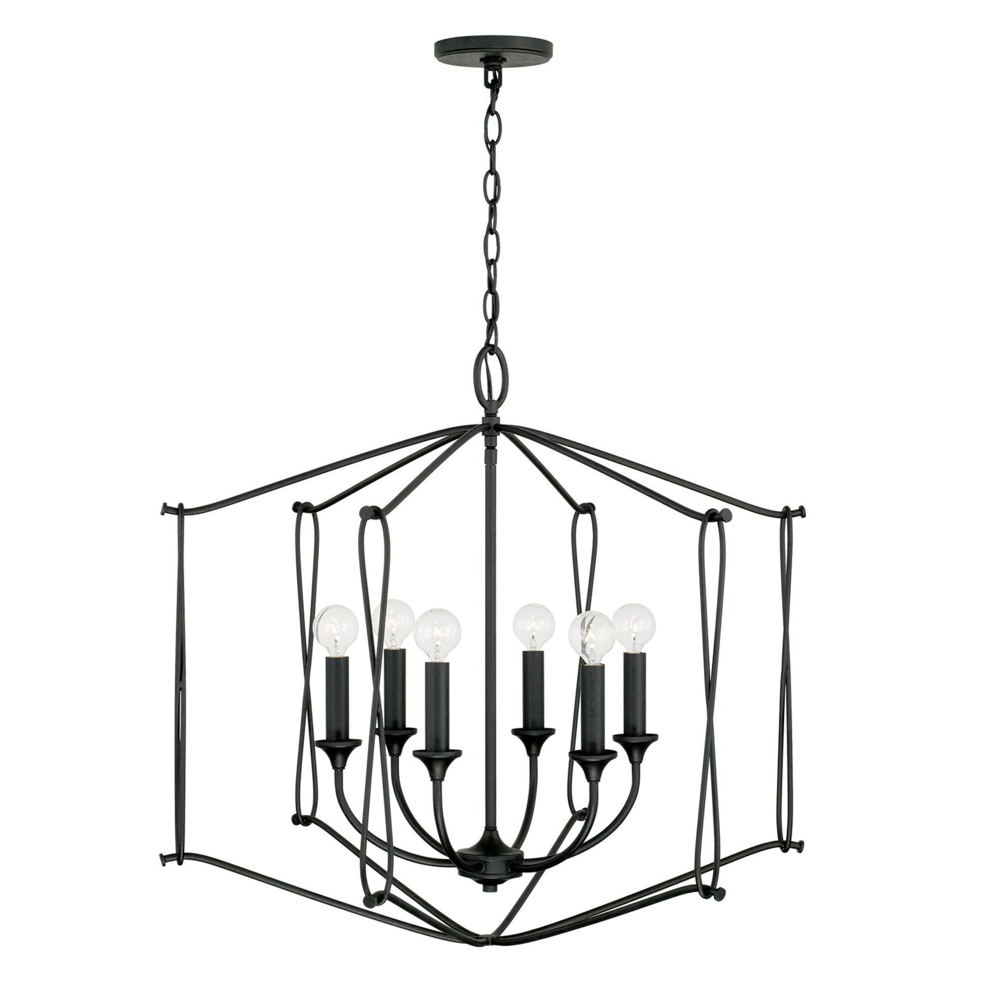 Capital Bentley 6-Light Pendant in Black Iron