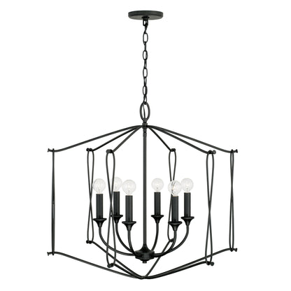 Capital Bentley 6-Light Pendant in Black Iron