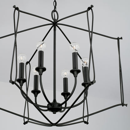 Capital Bentley 6-Light Pendant in Black Iron