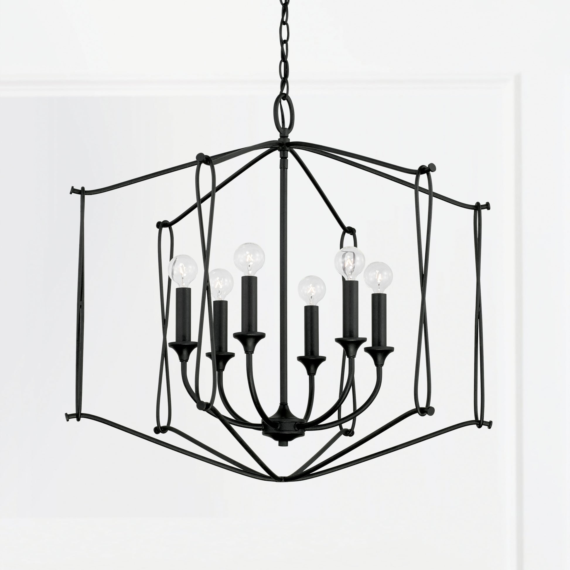 Capital Bentley 6-Light Pendant in Black Iron
