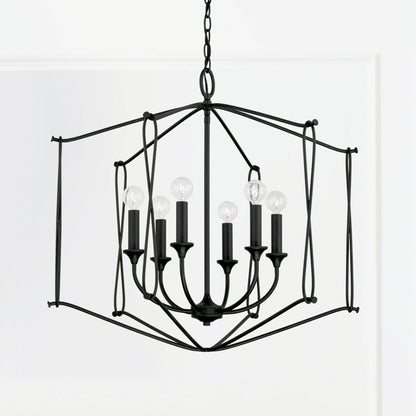 Capital Bentley 6-Light Pendant in Black Iron