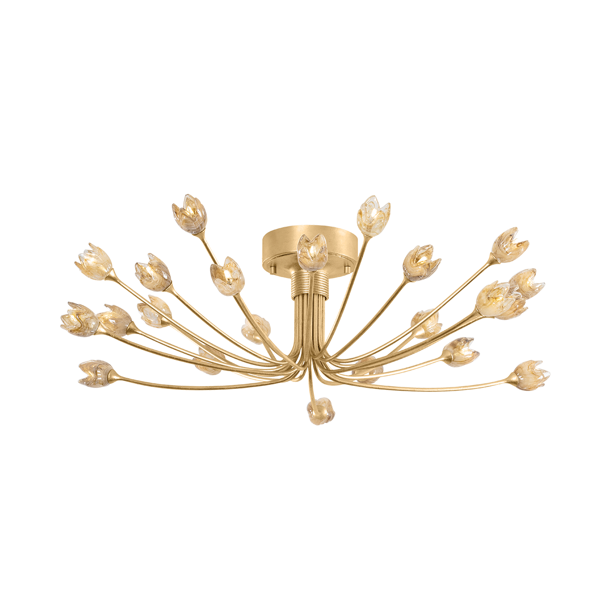 Hudson Valley Falkirk 22-Light Semi-Flush Mount Vintage Gold Leaf