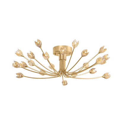 Hudson Valley Falkirk 22-Light Semi-Flush Mount Vintage Gold Leaf