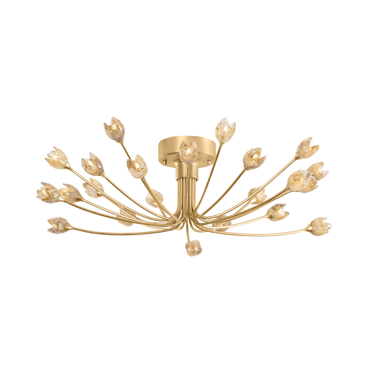 Hudson Valley Falkirk 22-Light Semi-Flush Mount Vintage Gold Leaf