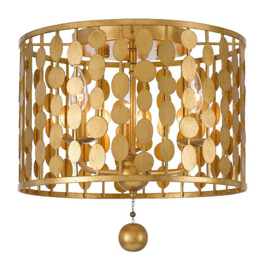 Crystorama Layla Flush Mount Antique Gold