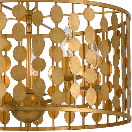 Layla 5 Light Antique Gold Chandelier