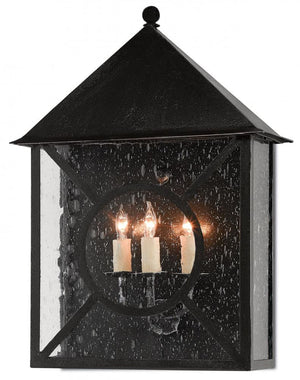 Currey and Company Ripley Large Outdoor Wall Sconce Midnight