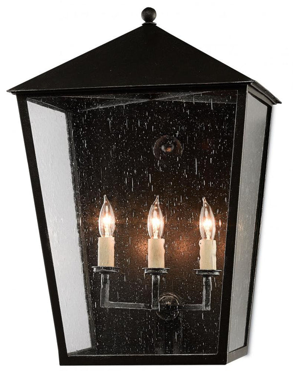 Currey and Company Bening Large Outdoor Wall Sconce Midnight