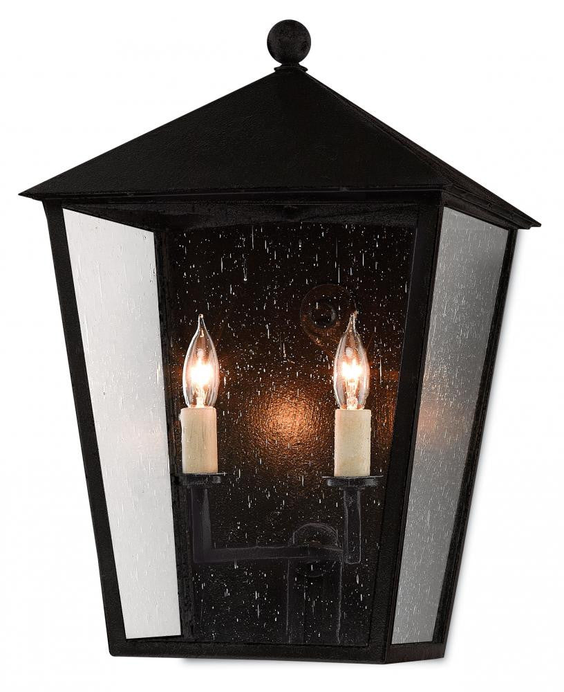 Currey and Company Bening Medium Outdoor Wall Sconce Midnight