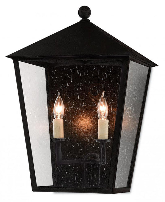Currey and Company Bening Medium Outdoor Wall Sconce Midnight