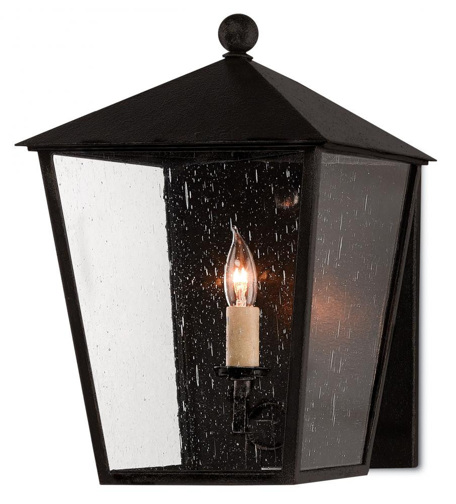 Currey and Company Bening Small Outdoor Wall Sconce Midnight