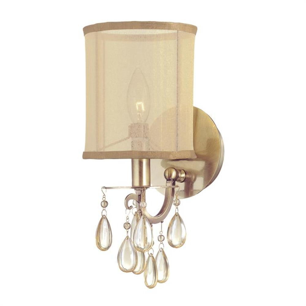 Crystorama Hampton Wall Sconce Antique Brass