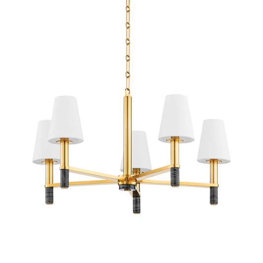 Hudson Valley Montreal 5-Light Chandelier Aged Brass