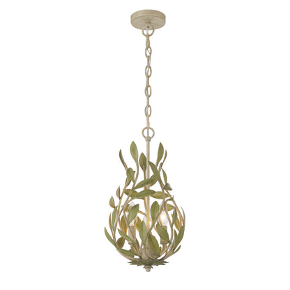 Crystorama Broche 9" 3-Light Mini Chandelier Champagne Green Tea Chandelier