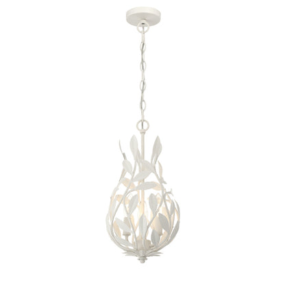 Crystorama Broche 9" 3-Light Mini Chandelier Matte White Chandelier