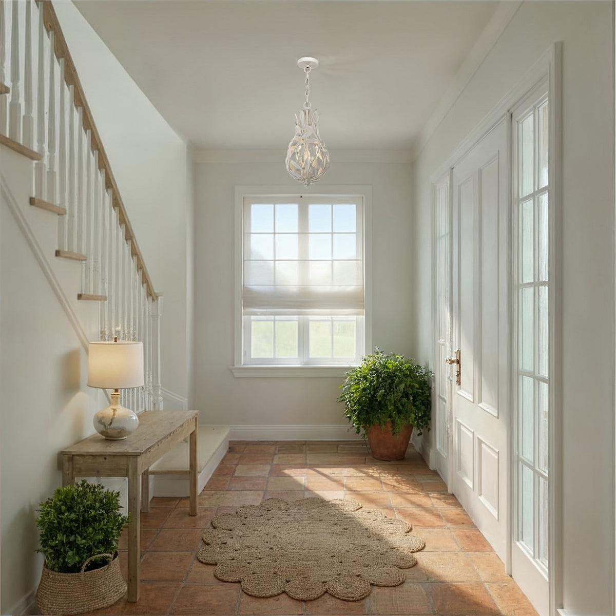 Crystorama Broche 9" 3-Light Mini Chandelier Matte White Chandelier - lifestyle