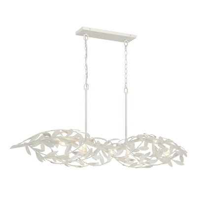 Crystorama Broche 50.5" 6-Light Linear Chandelier Matte White