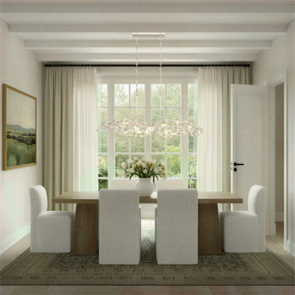 Crystorama Broche 50.5" 6-Light Linear Chandelier Matte White - lifestyle