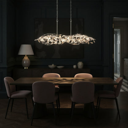 Crystorama Broche 50.5" 6-Light Linear Chandelier Antique Silver - lifestyle