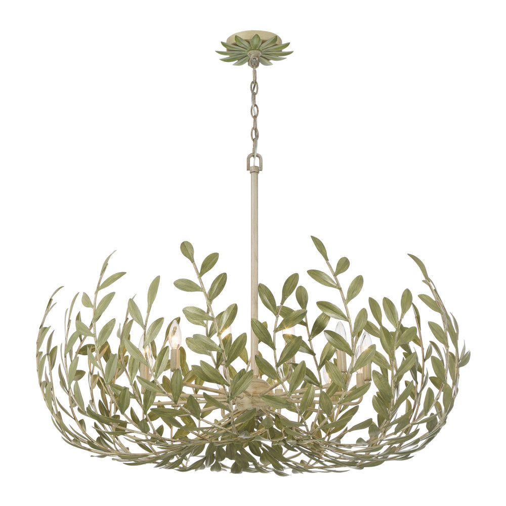 Crystorama Broche 42" 12-Light Chandelier Champagne Green Tea