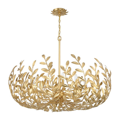 Crystorama Broche 42" 12-Light Chandelier Antique Gold