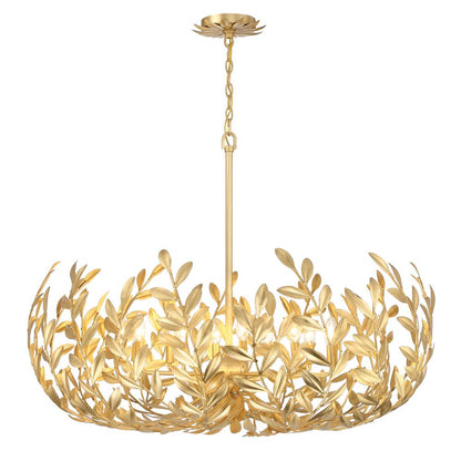 Crystorama Broche 42" 12-Light Chandelier Antique Gold