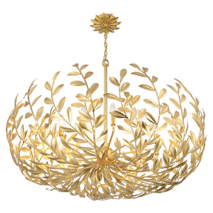 Crystorama Broche 42" 12-Light Chandelier Antique Gold