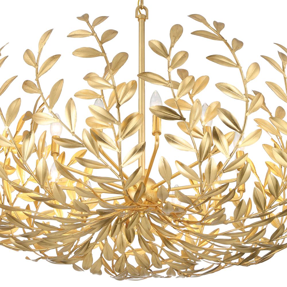 Crystorama Broche 42" 12-Light Chandelier Antique Gold