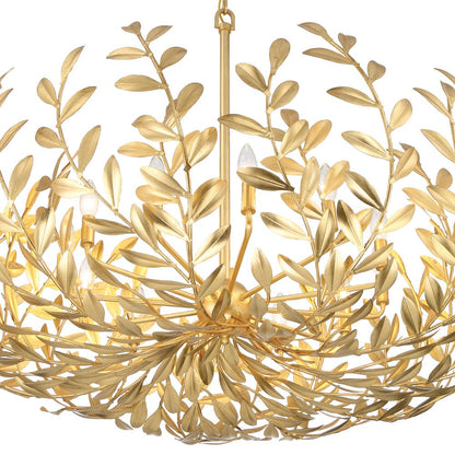Crystorama Broche 42" 12-Light Chandelier Antique Gold