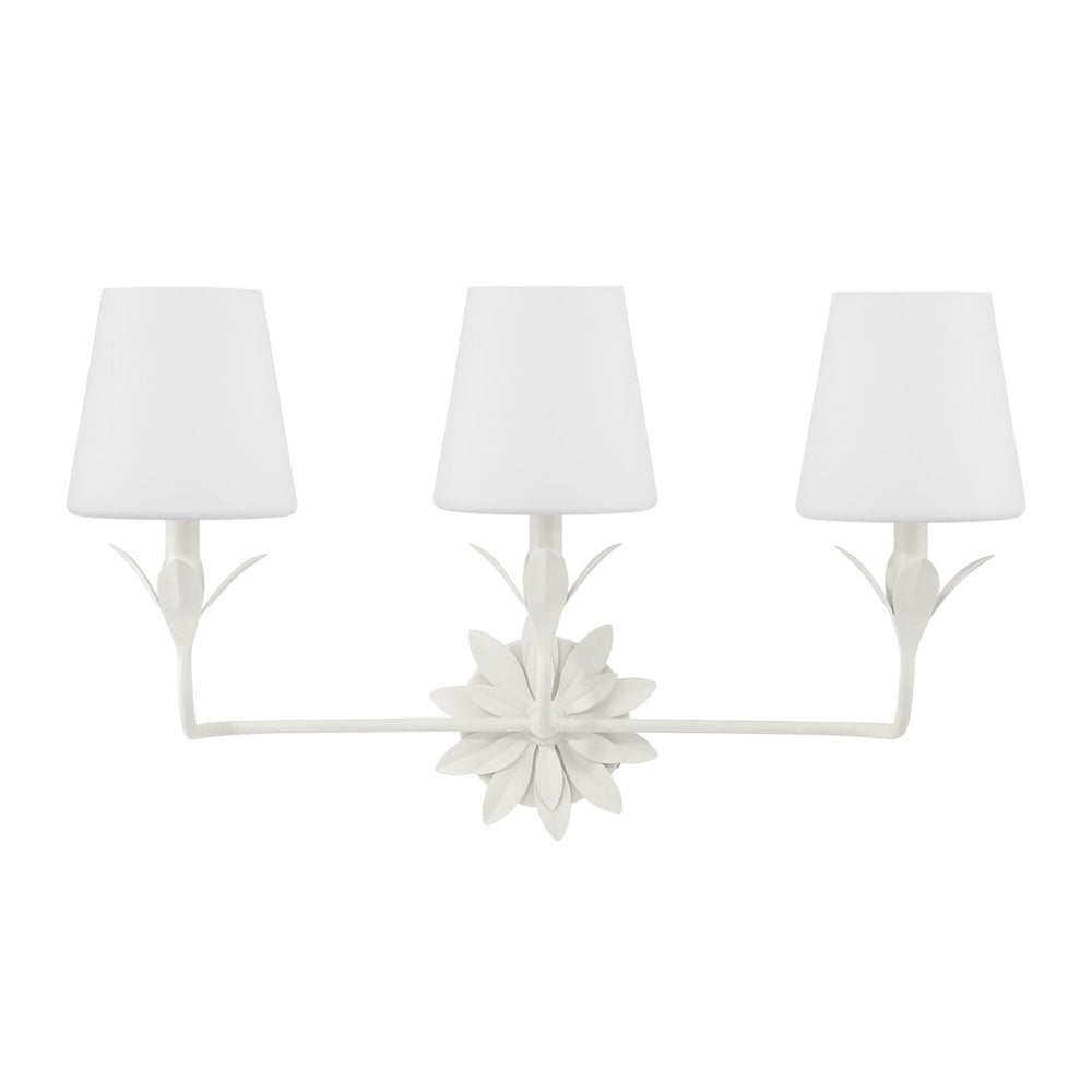 Crystorama Broche 25" 3-Light Bathroom Vanity Matte White