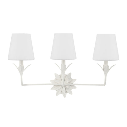 Crystorama Broche 25" 3-Light Bathroom Vanity Matte White