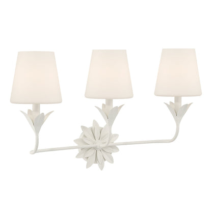 Crystorama Broche 25" 3-Light Bathroom Vanity Matte White
