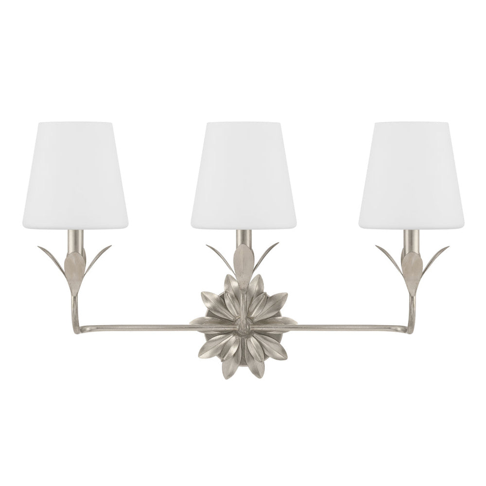 Crystorama Broche 25" 3-Light Bathroom Vanity Antique Silver