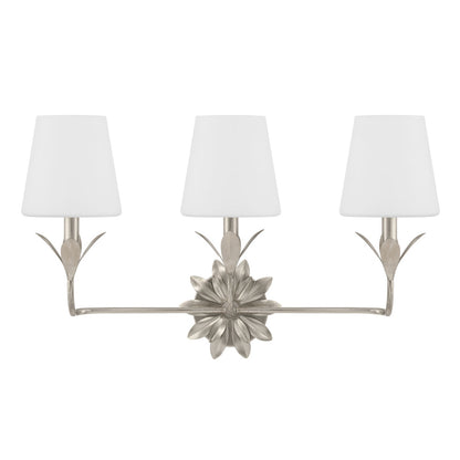 Crystorama Broche 25" 3-Light Bathroom Vanity Antique Silver