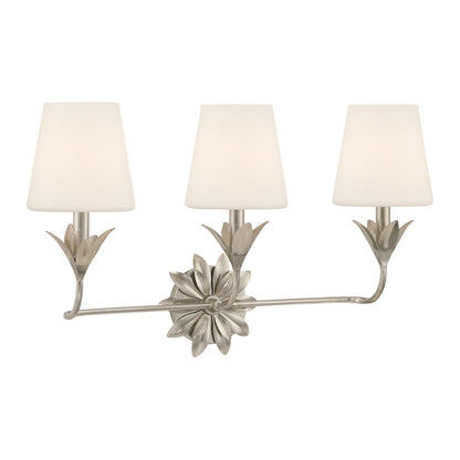 Crystorama Broche 25" 3-Light Bathroom Vanity Antique Silver
