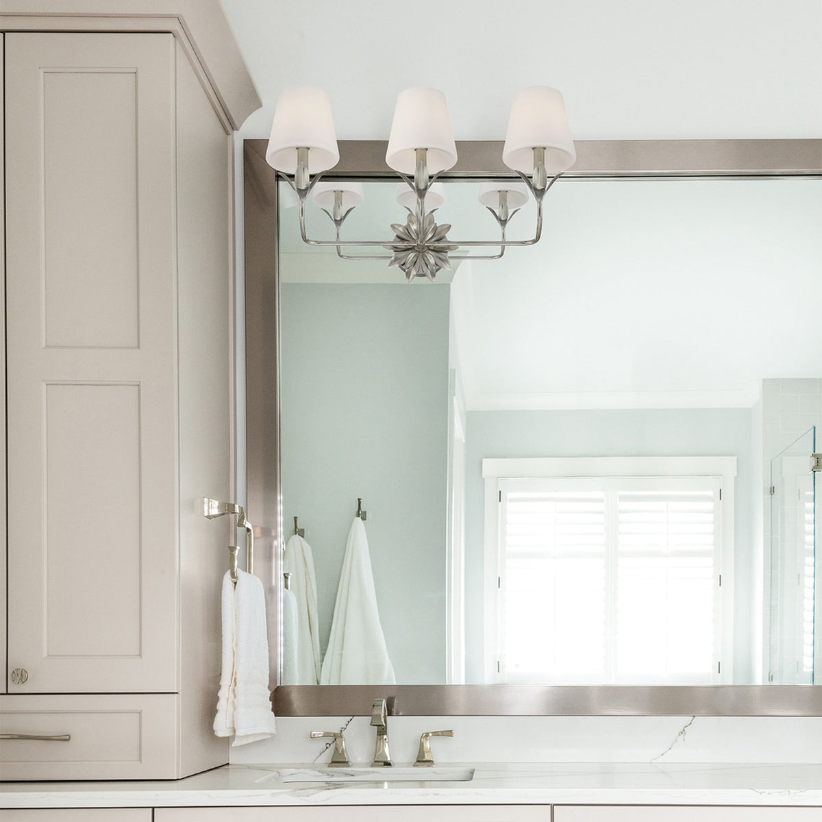 Crystorama Broche 25" 3-Light Bathroom Vanity Antique Silver - lifestyle