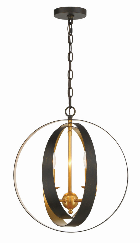 Luna 4 Light Bronze & Gold Sphere Mini Chandelier