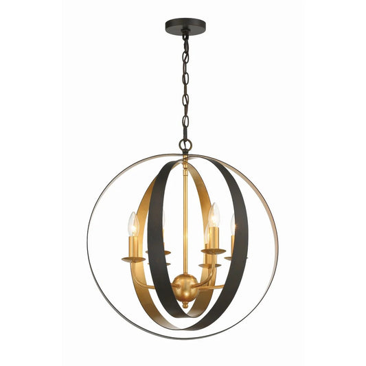 Luna 6 Light Bronze & Gold Sphere Large Chandelier