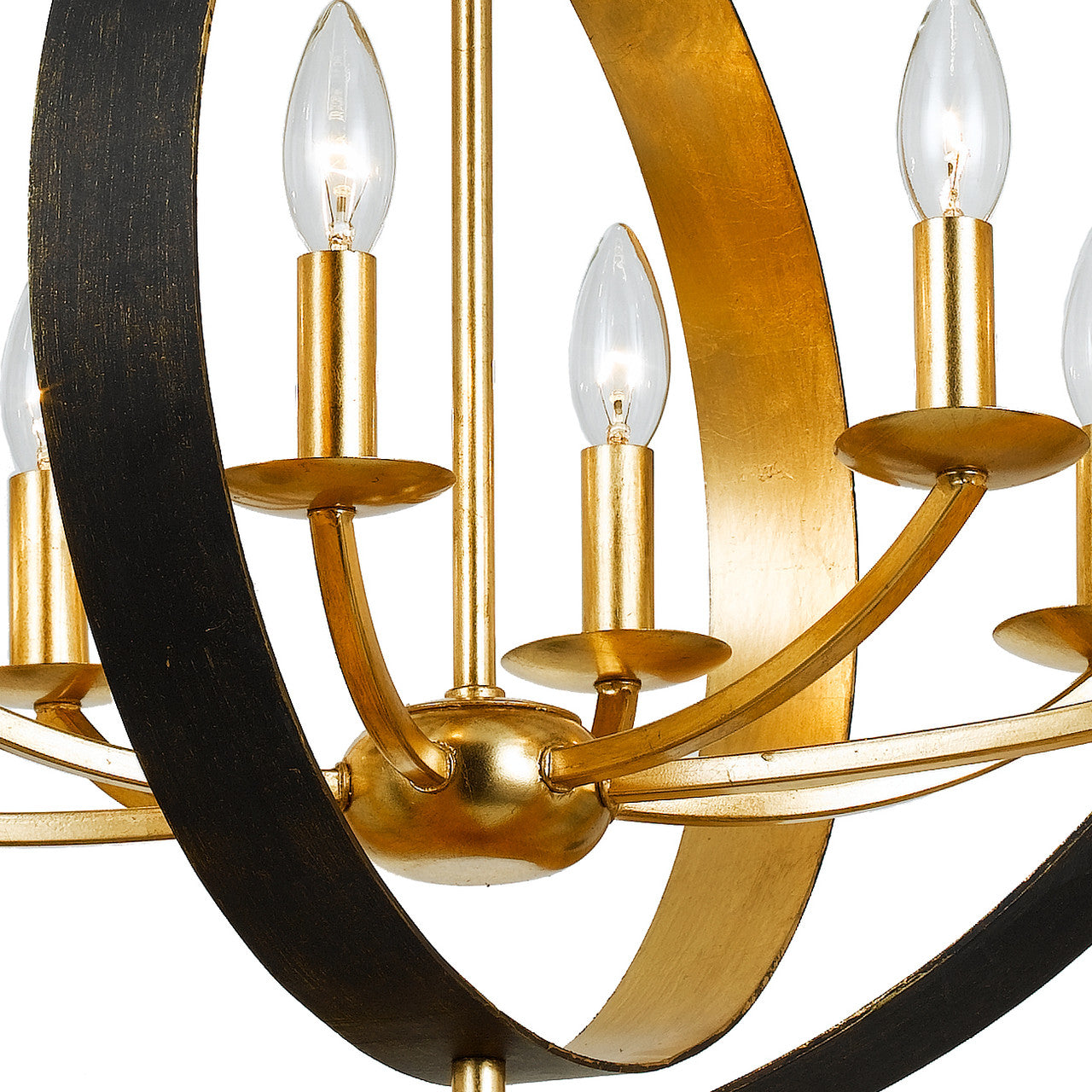 Luna Chandelier - English Bronze, Antique Gold 26.5"H, Crystorama (588-EB-GA 2GXXQ)