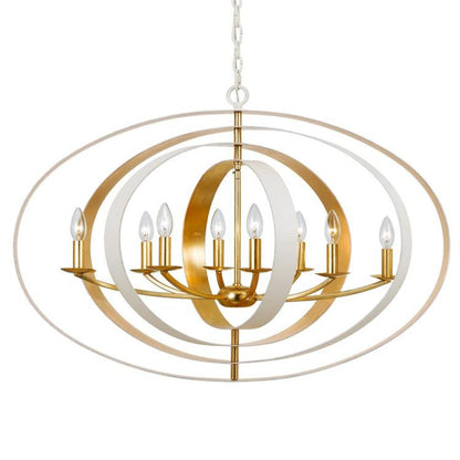 Luna Chandelier - Matte White, Antique Gold 26.5"H, Crystorama (588-MT-GA 2GYX1)