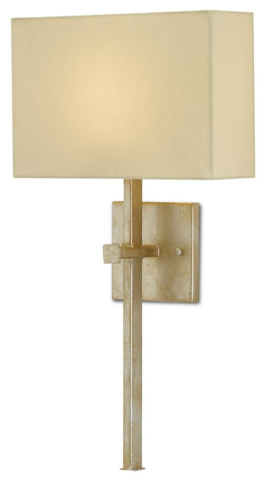 Currey and Company Ashdown Silver Wall Sconce Silver Leaf