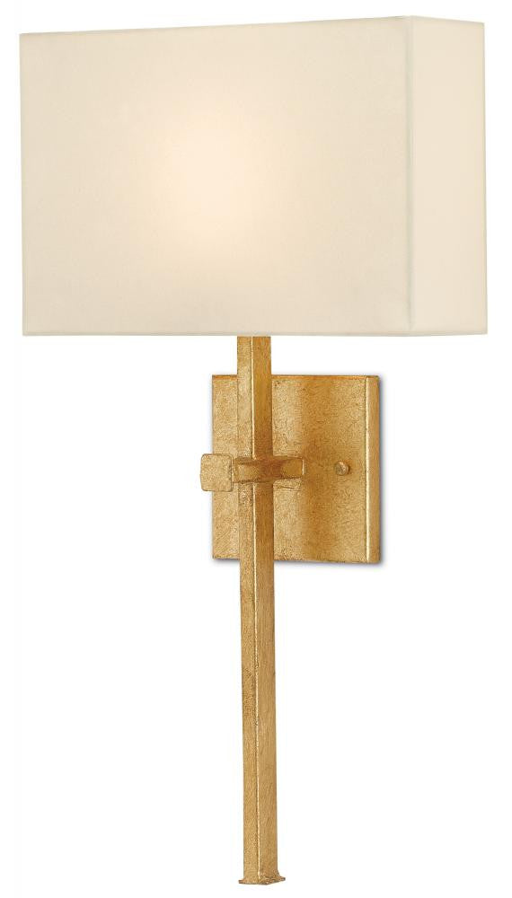 Currey and Company Ashdown Gold Wall Sconce Antique Gold Leaf